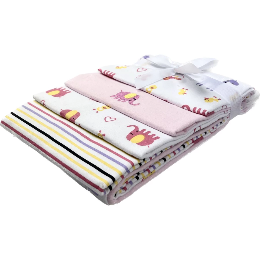 Hütte Moltontücher 4er-Pack rosa