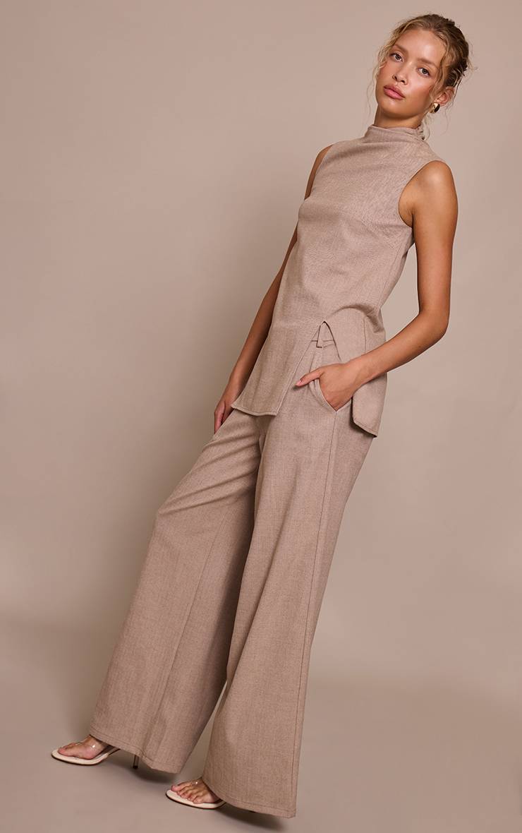 Gris Pierre Pantalon Tailleur Large