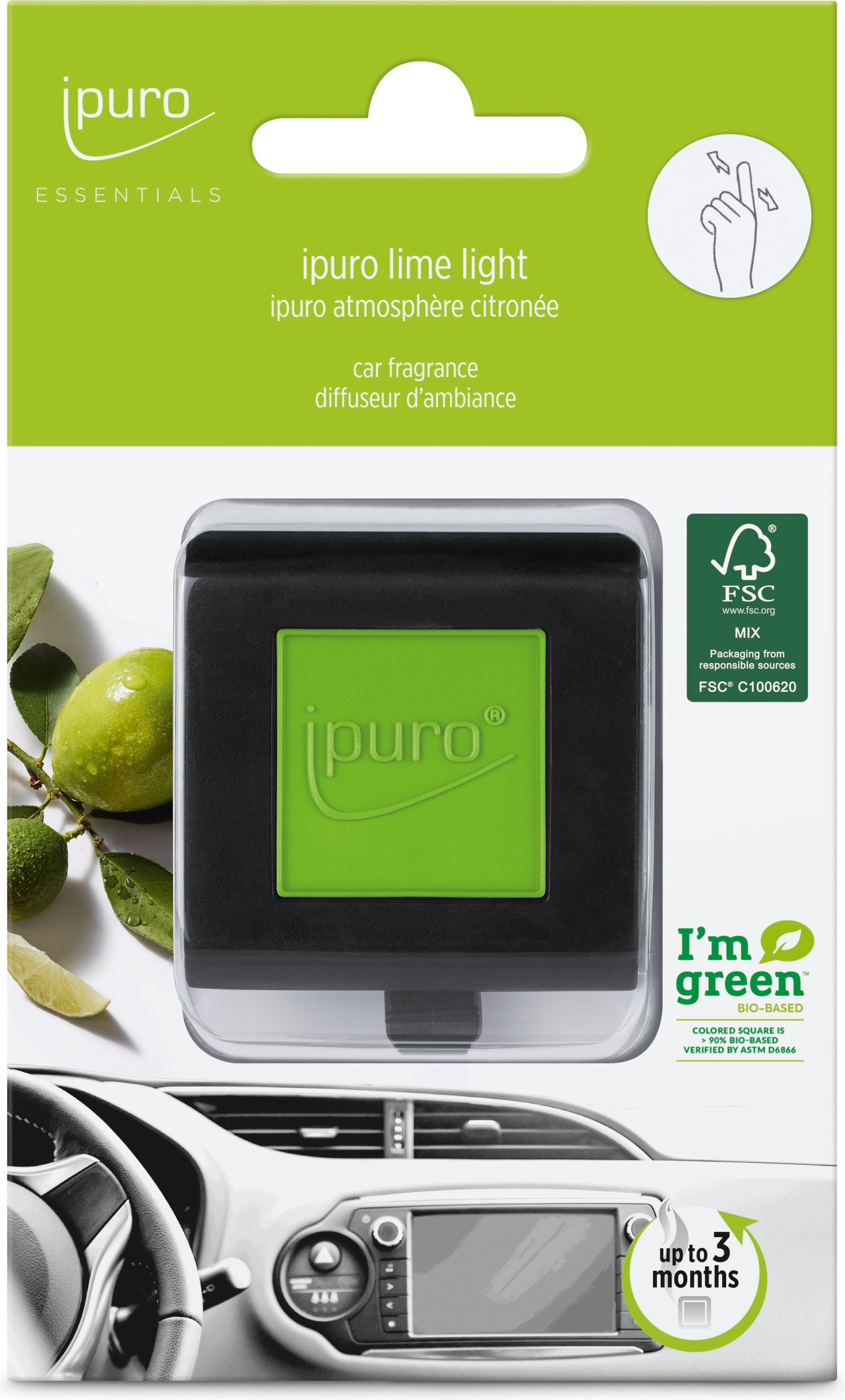 Ipuro autoclip Essentials Lime Light 4 x 4 cm