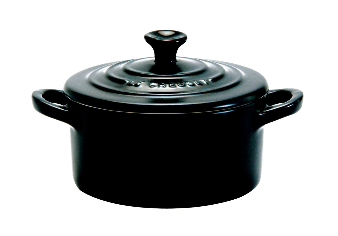 LE CREUSET Mini Cocotte 10cm Schwarz Glänzend