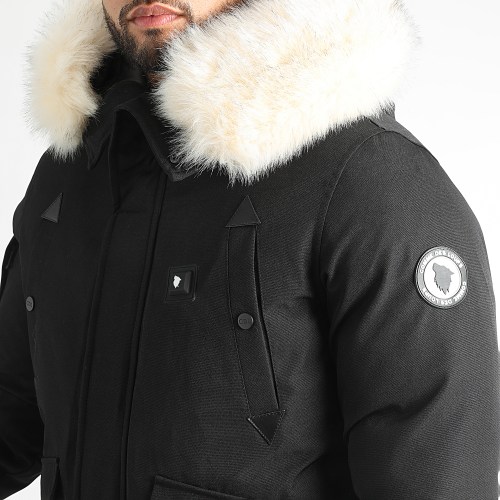 Parka Fourrure Chauffante Slim Fit Chicago Noir Beige