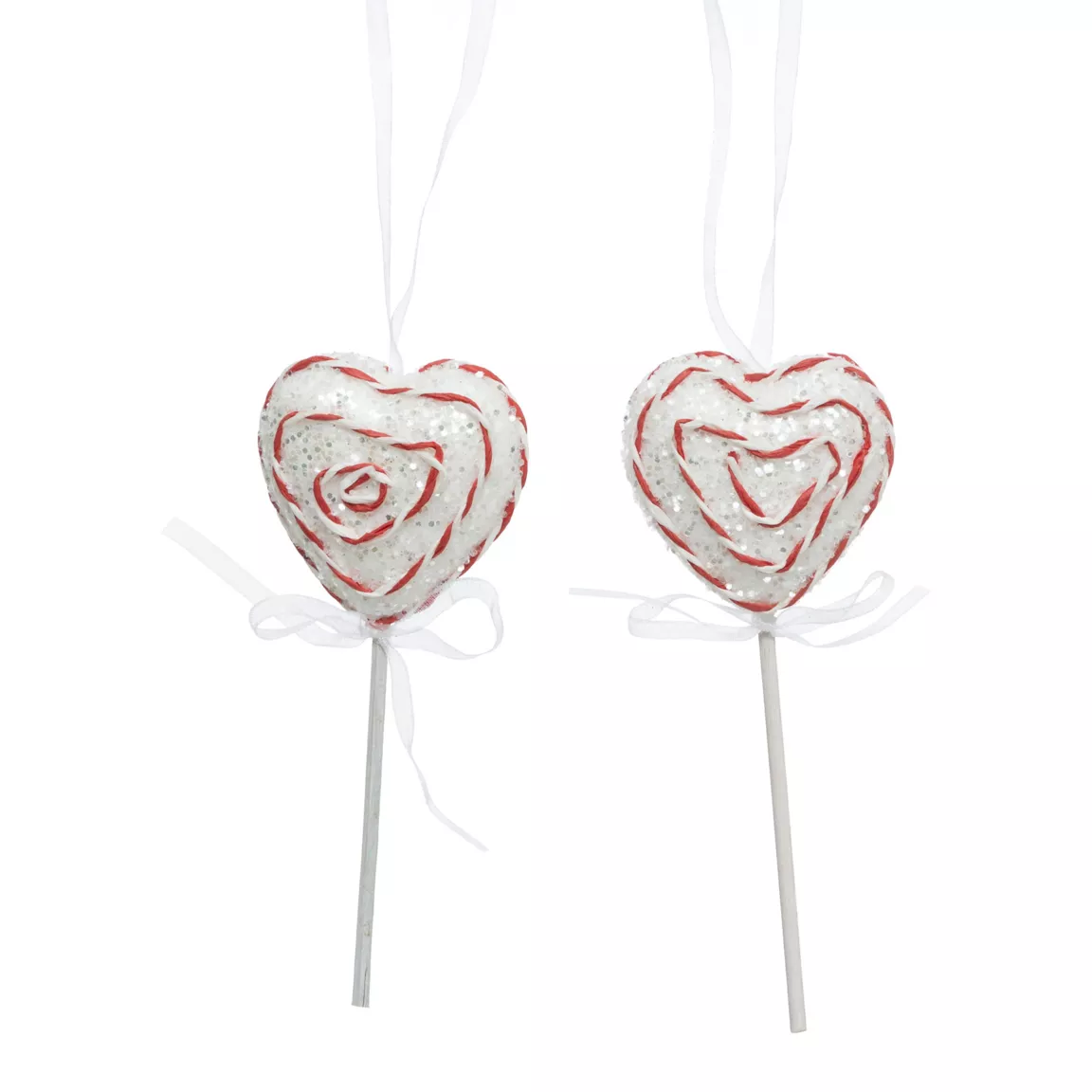 Lot de 2 sucettes à suspendre (H11 cm) Cœur sucré et pailleté