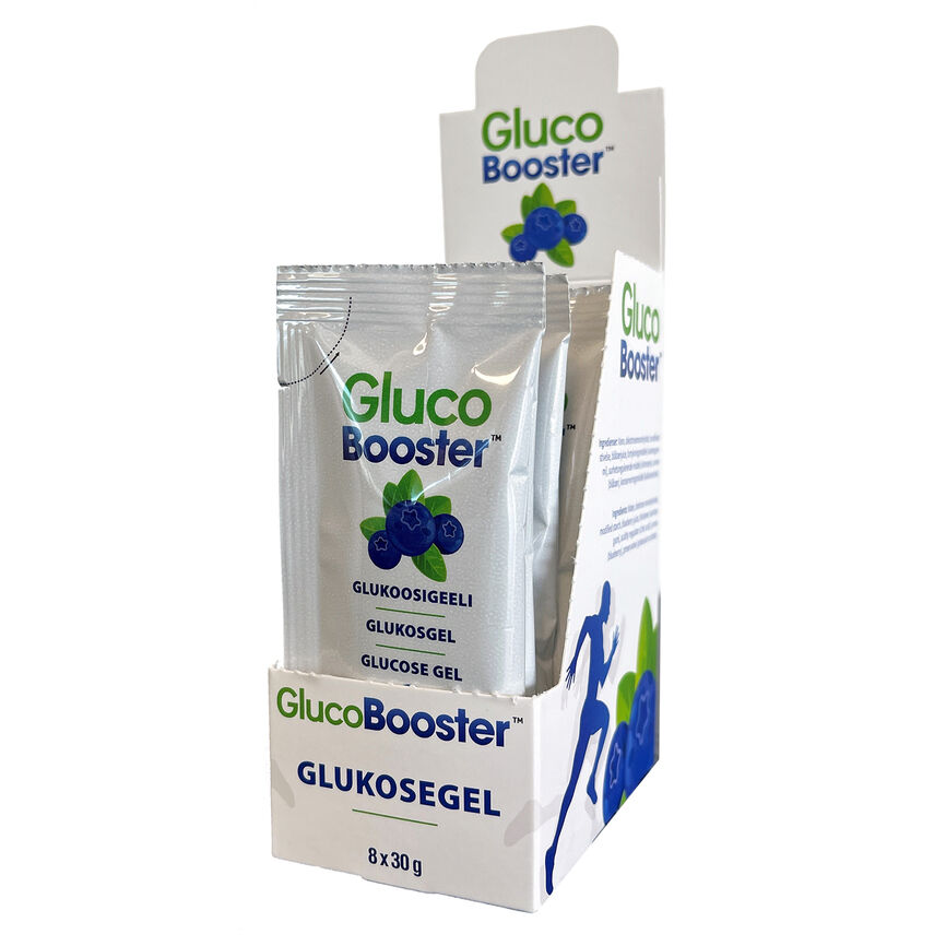 GlucoBooster, GlukoseGel Blåbær 8 x 30g