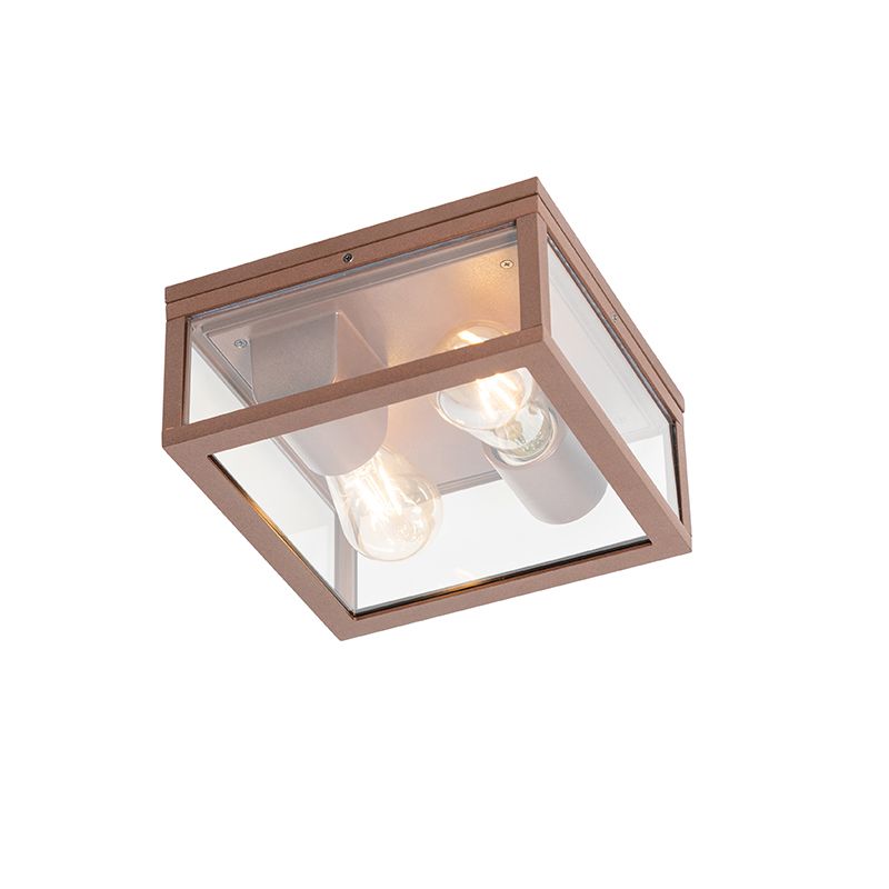 Industriële plafondlamp roestbruin IP44  2-lichts - Charlois