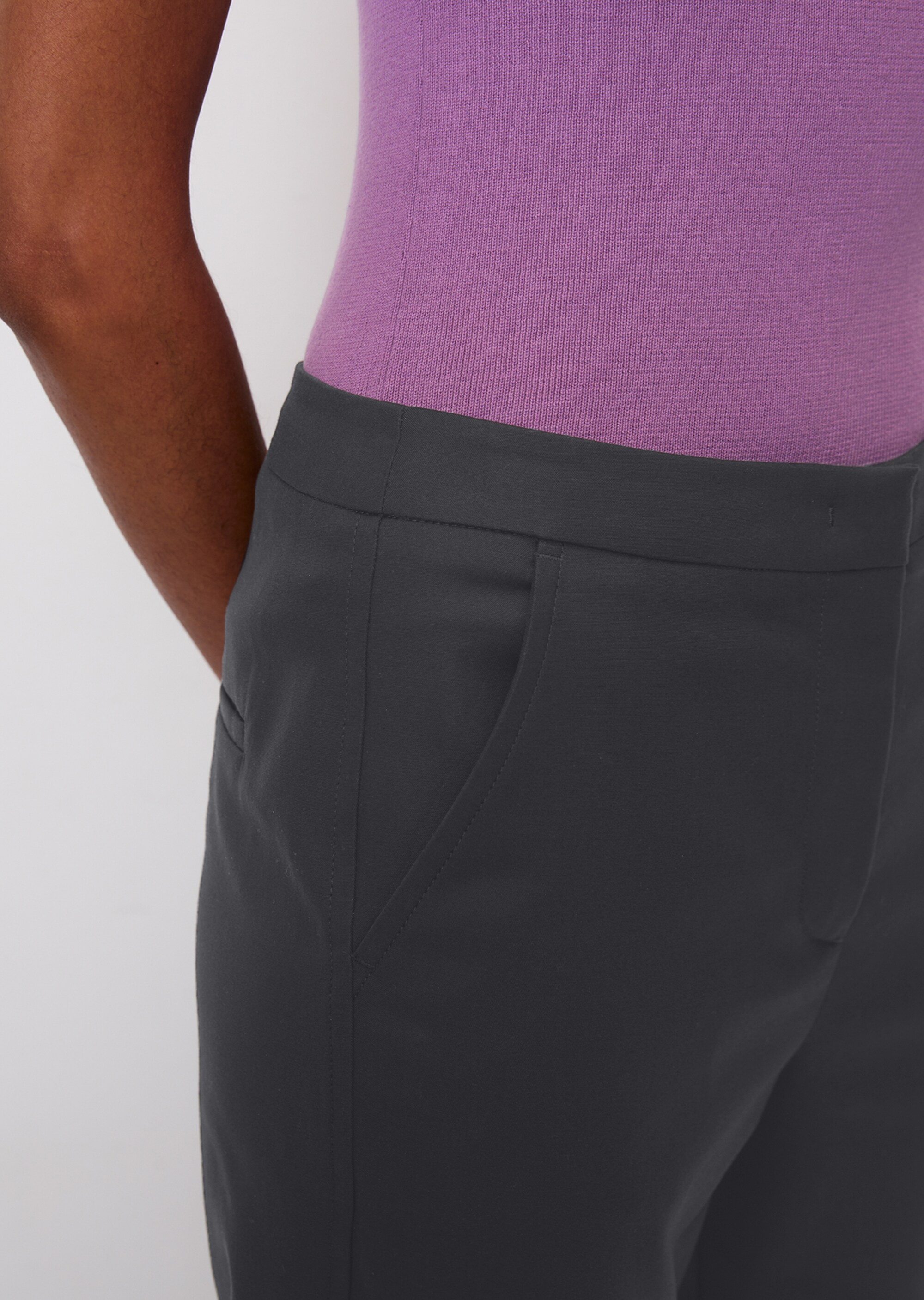 Knöchellange Hose slim aus Organic-Cotton-Stretch-Viskose-Mix
