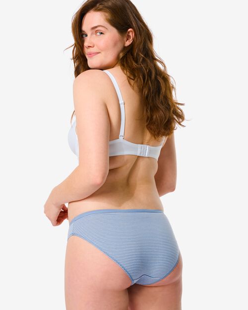 2 slips femme coton stretch bleu