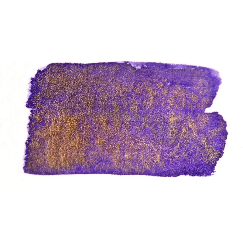 Encre 1670 à paillettes dorées 50ml - Violet Impérial
