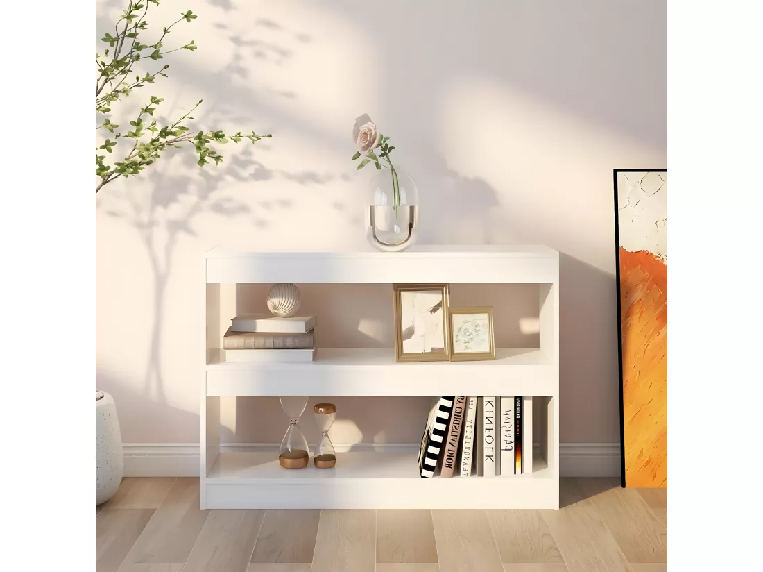 Bibliothèque/Séparateur de pièce Blanc 100x30x72 cm