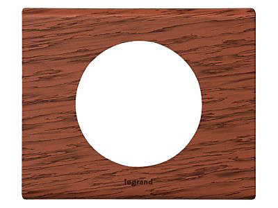 Plaque de finition simple Legrand Céliane acajou
