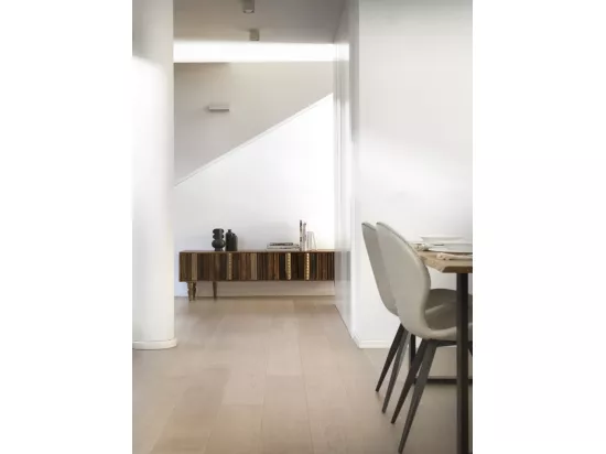 Meuble TV 3 portes multicolores en acacia massif