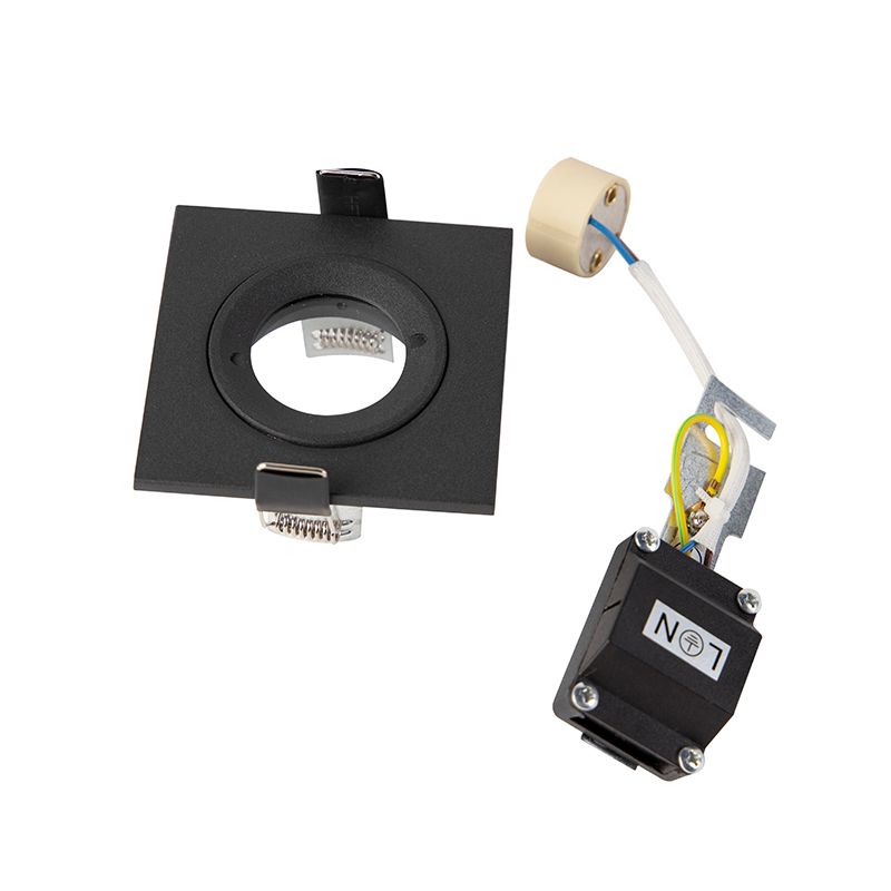 Smart inbouwspot zwart vierkant IP44 incl. Wifi GU10 - Xena