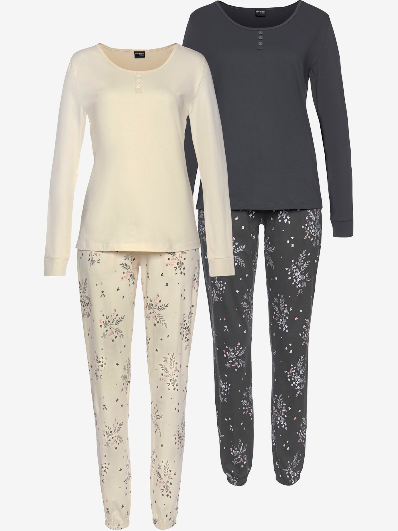 Lot de 2 pyjamas avec imprimé branches florales