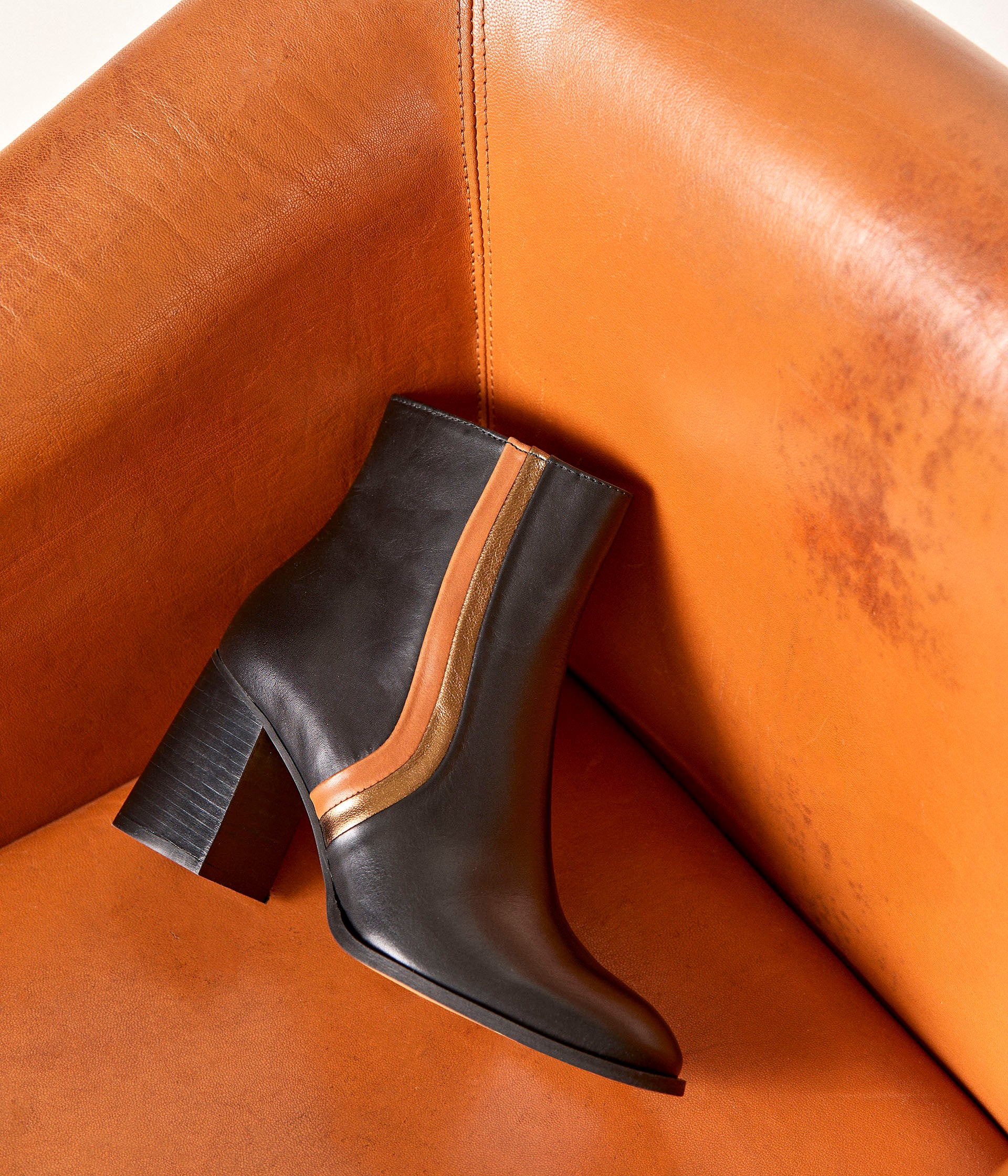Boots cuir à talon Jeannette