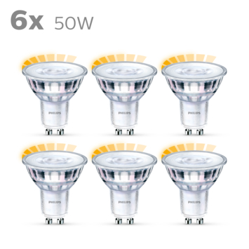 Philips LED spot GU10 50W 6 stuks warmglow dimbaar