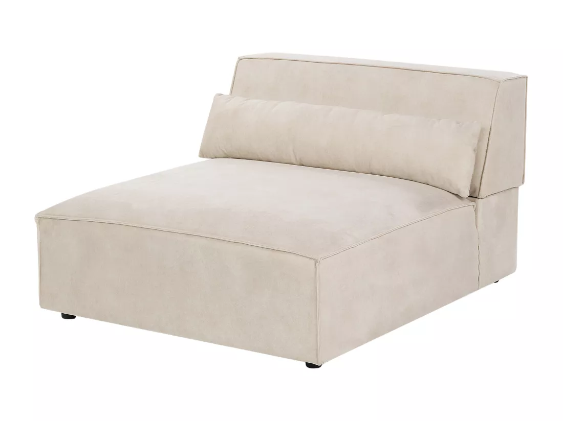 Canapé 2 places modulable en velours sans accoudoirs beige HELLNAR