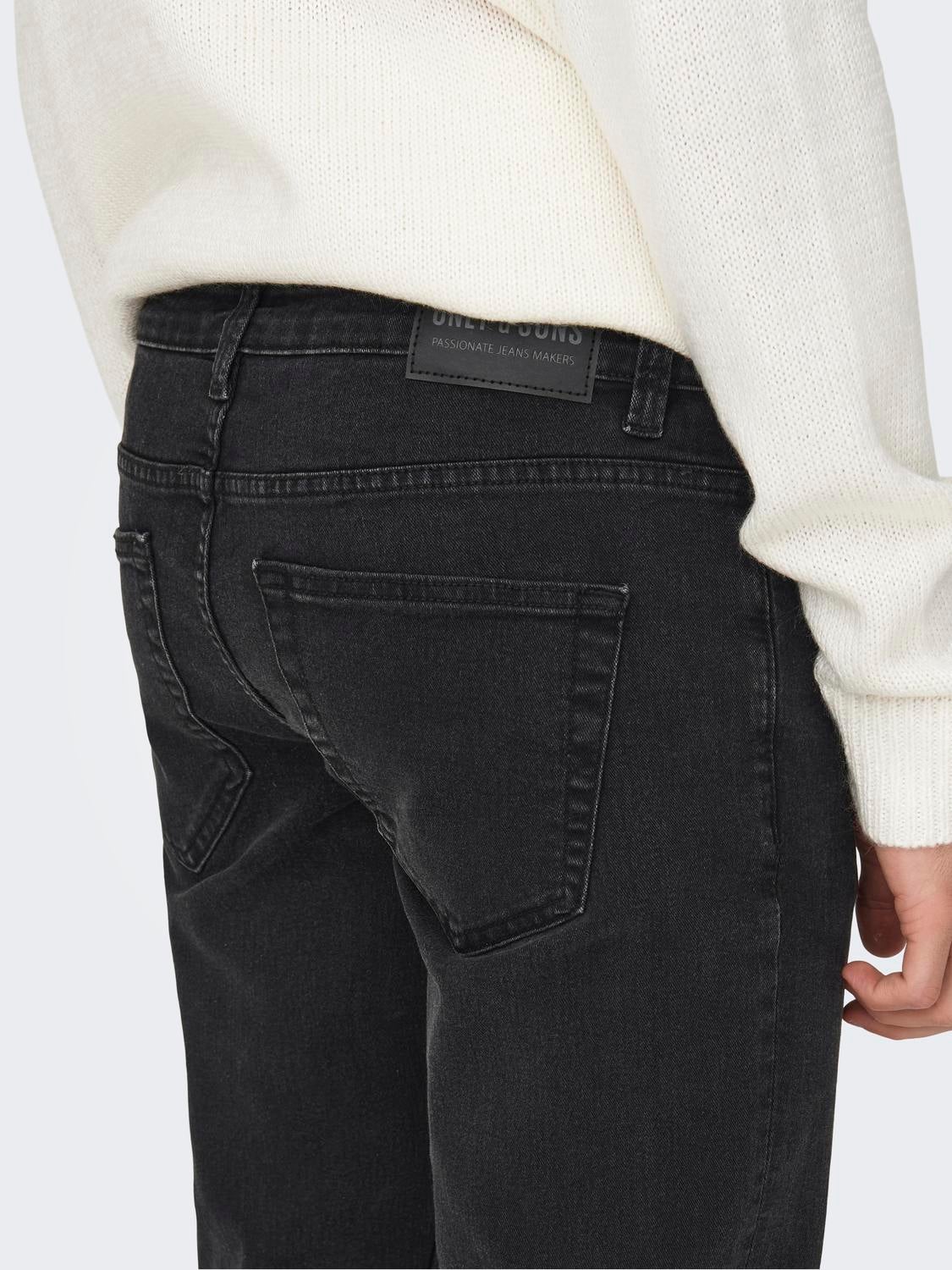 ONSLOOM Mittlere Taille Slim Fit Jeans Black Denim