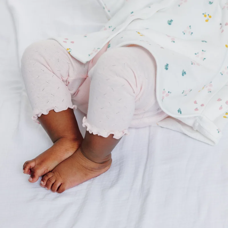 Robe molleton imprimé fruits et legging blanche naissance Blanc