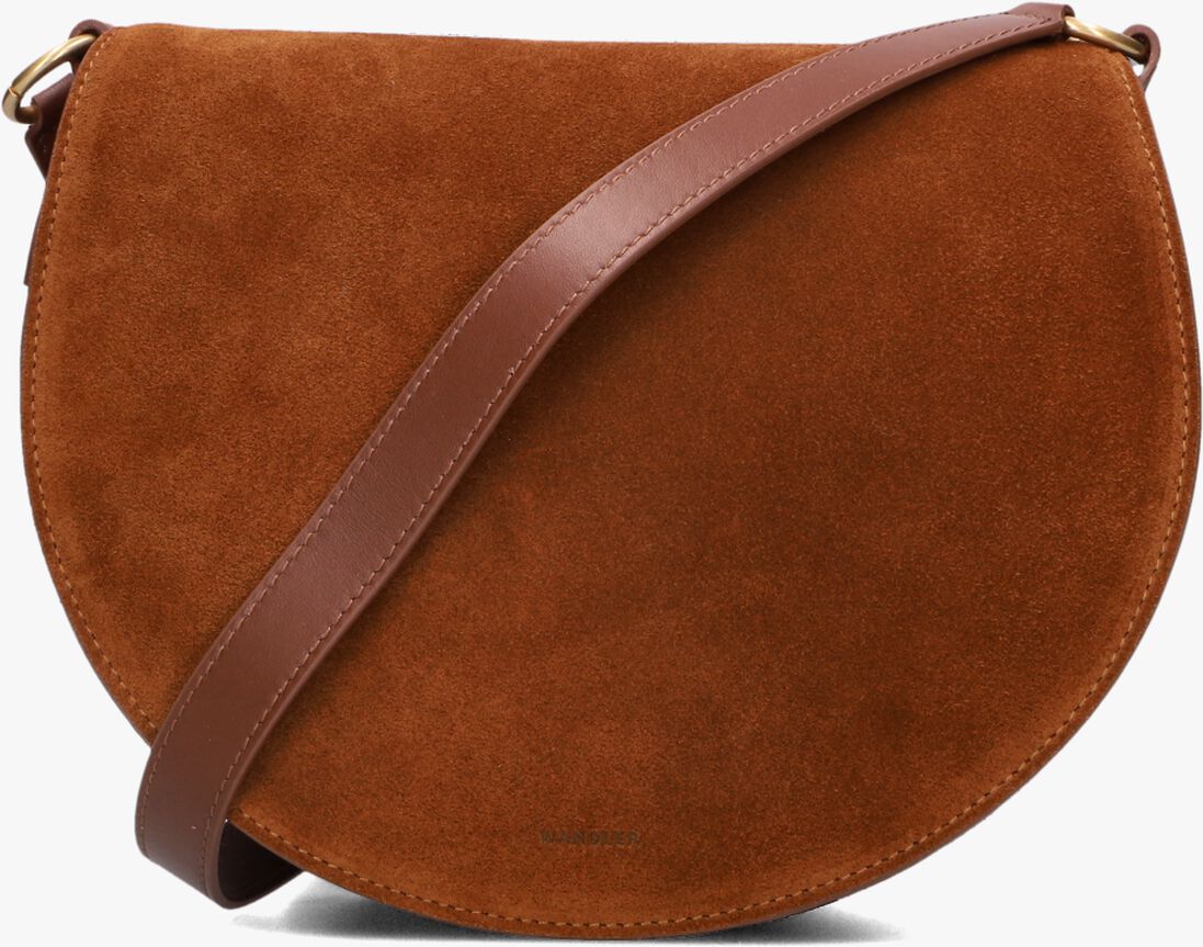 cognac wandler schoudertas kate saddle bag