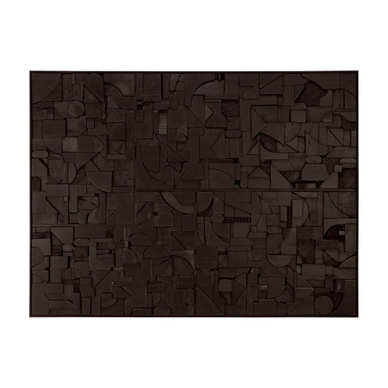 Ethnicraft Bricks schilderij gerecycled hout 120x90 zwart