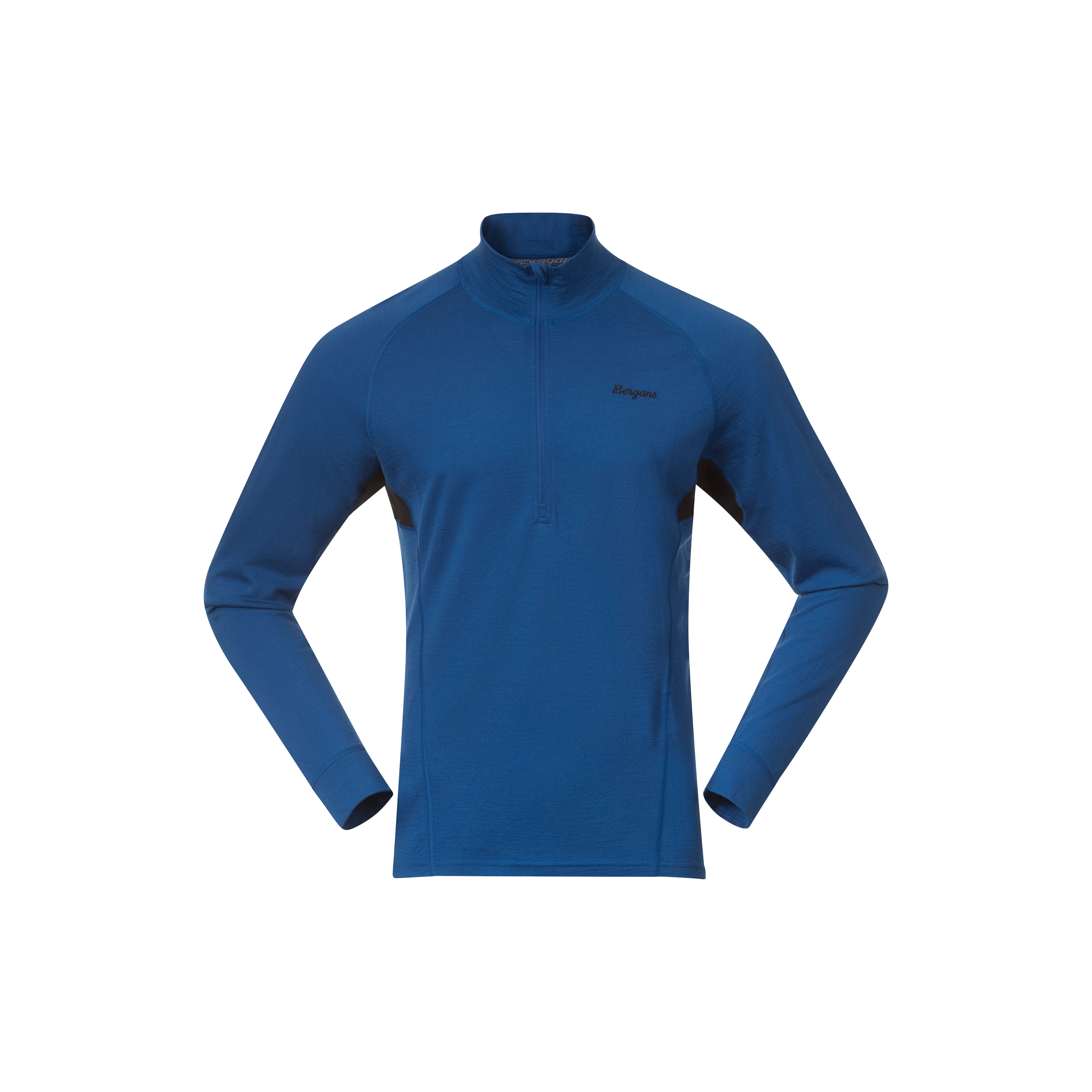Inner:Pure Merino Half Zip Men Dusty Space Blue / Black