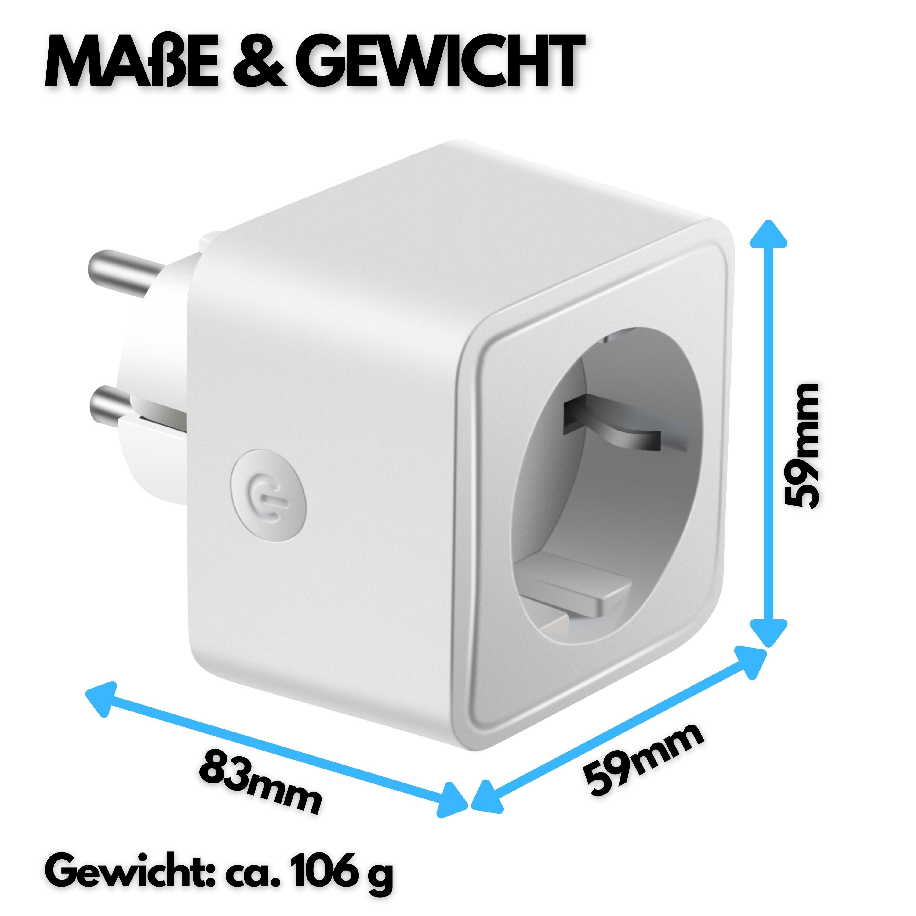 Echos Smart WLAN Steckdose 4er Pack 16A App-gesteuert Sprachsteuerung