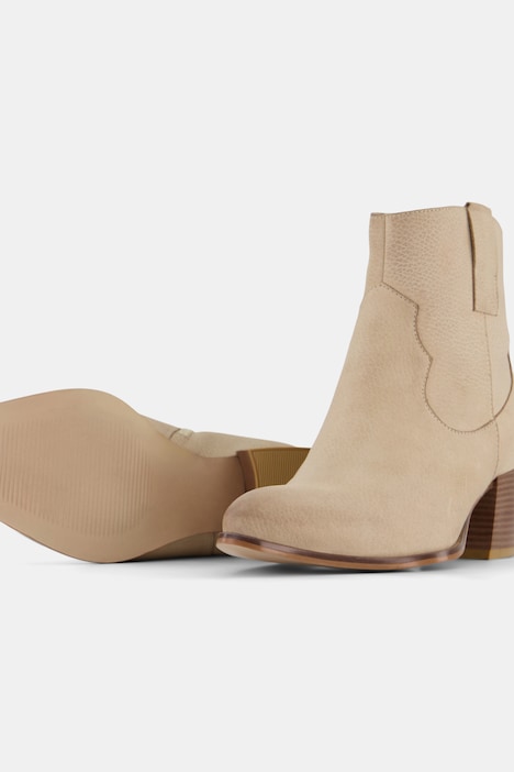 Leder-Stiefeletten, Nubukleder, Weite H