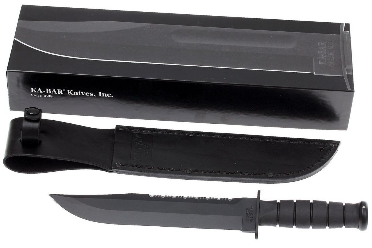 KA-BAR Big Brother 2211 deels gekarteld, Kraton, lederen foedraal