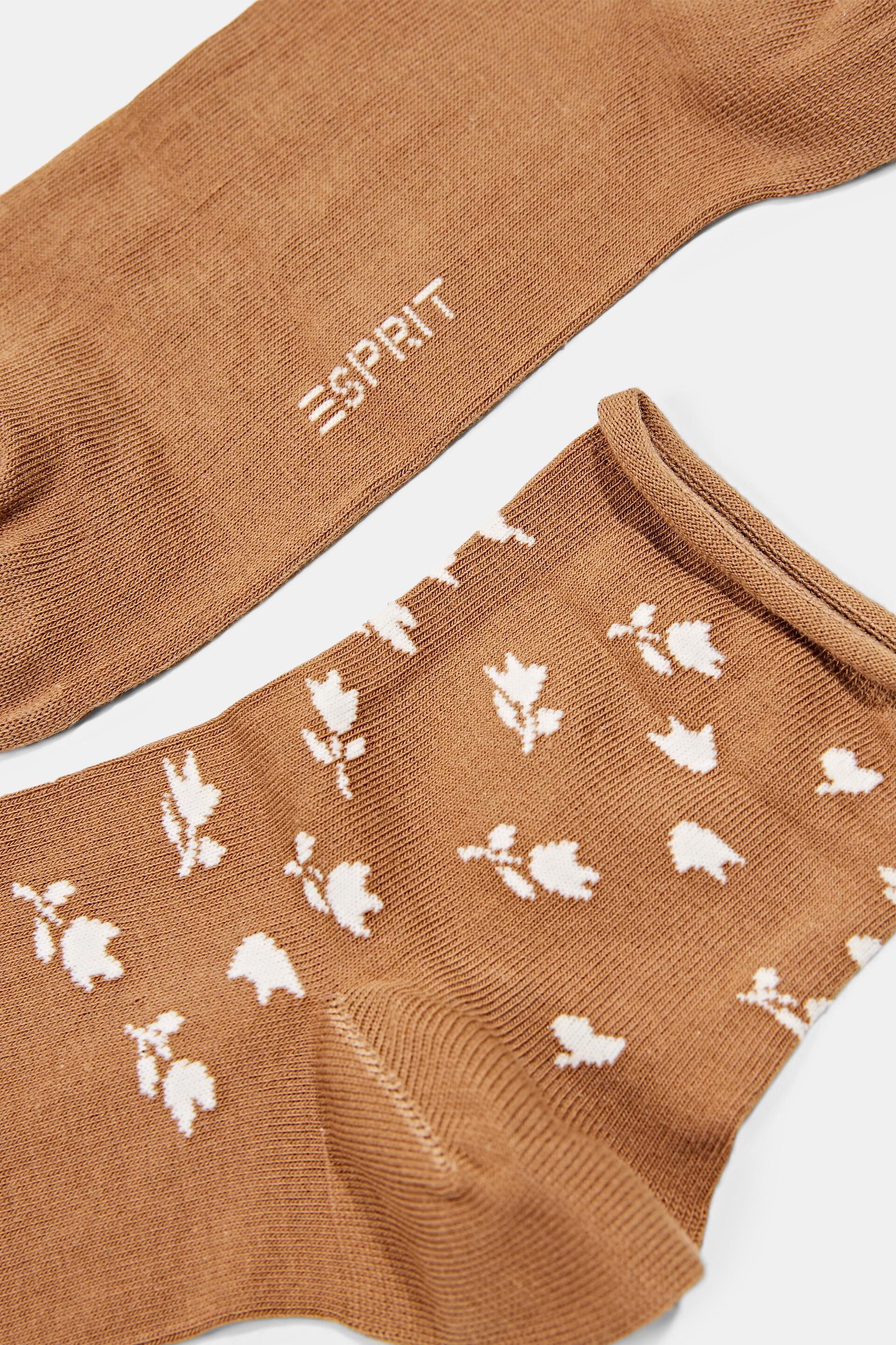 Lot de 2paires de socquettes à motif à fleurs