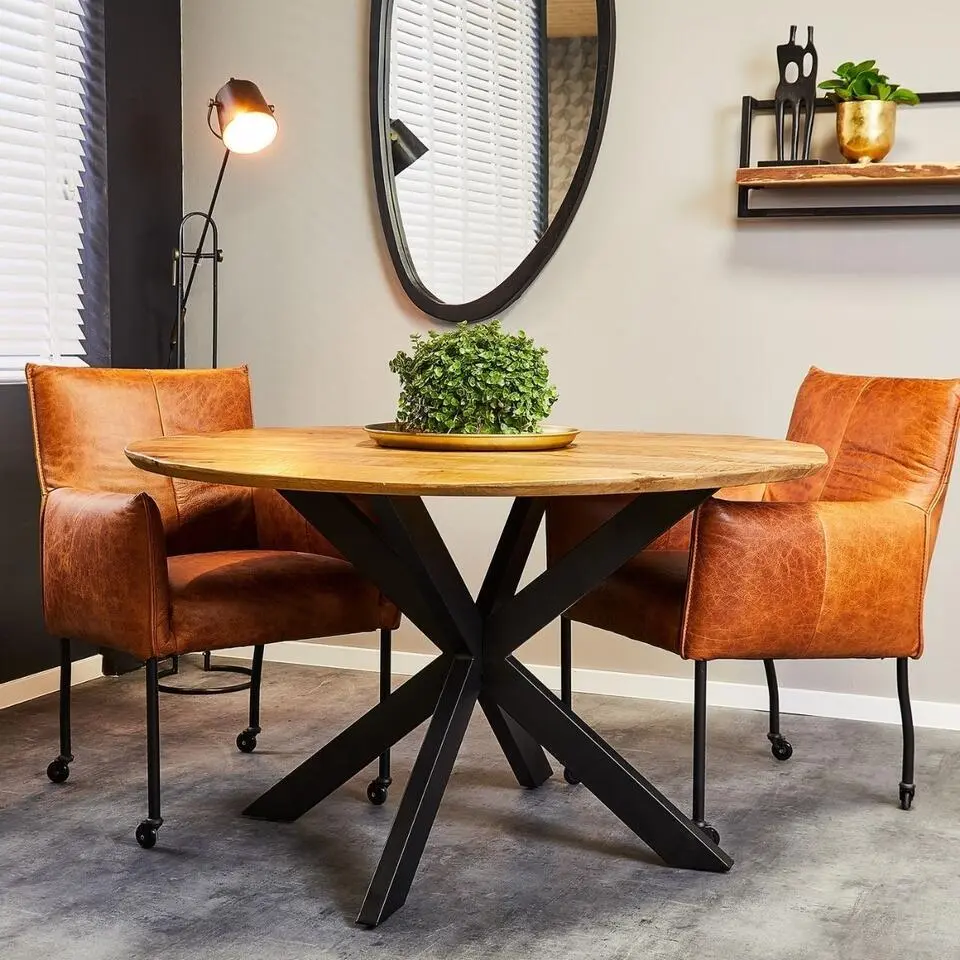 Eettafel Rond Naturel Hout - 140x140x77cm - Arlington