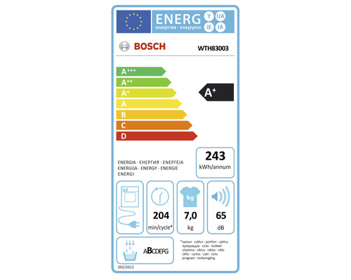 Bosch WTH83003 warmtepompdroger, 7 kg capaciteit