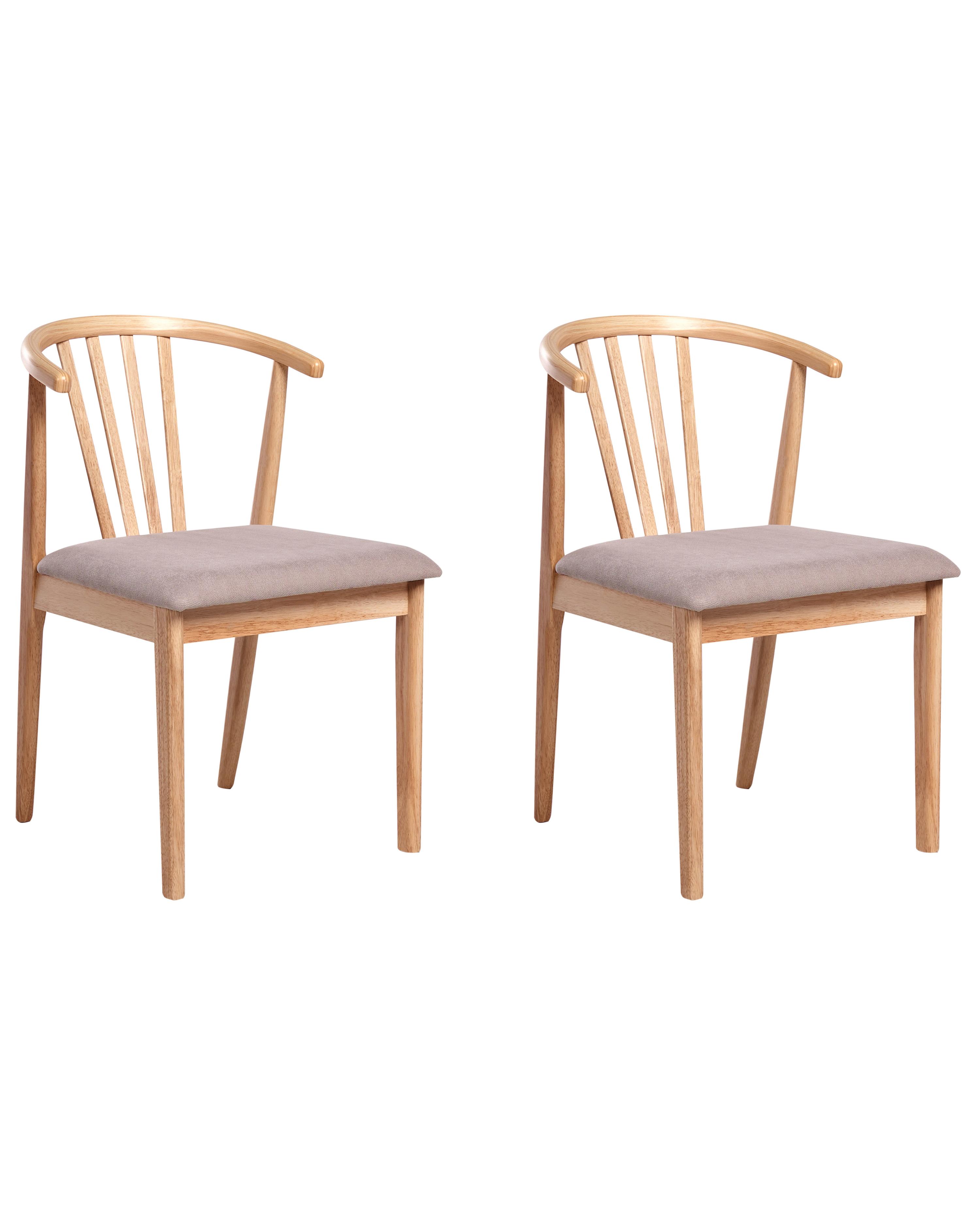 Set van 2 eetkamerstoelen CRAIG Hout Lichtbruin/taupe