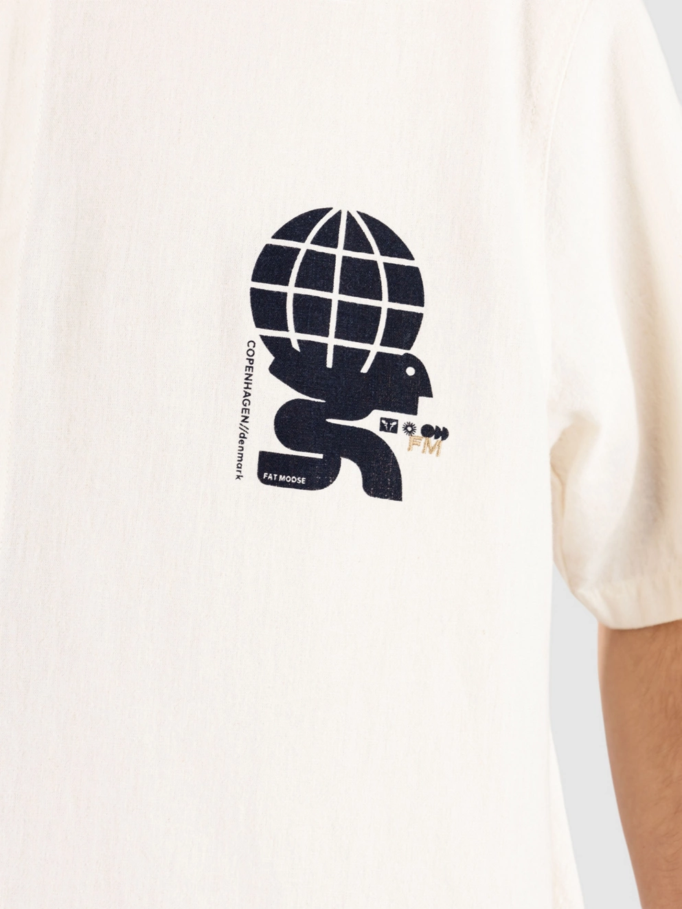 Fat Moose Ian Cotton Linen Shirt ecru