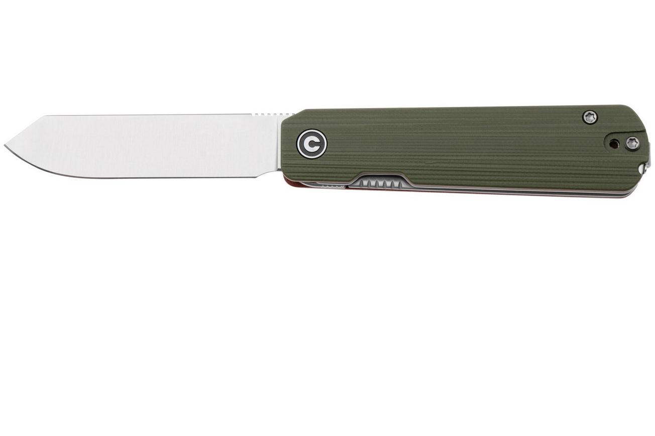 CIVIVI Sendy C21004B-1 Satin Nitro-V, Milled Green/Red G10, zakmes, Ben Petersen design