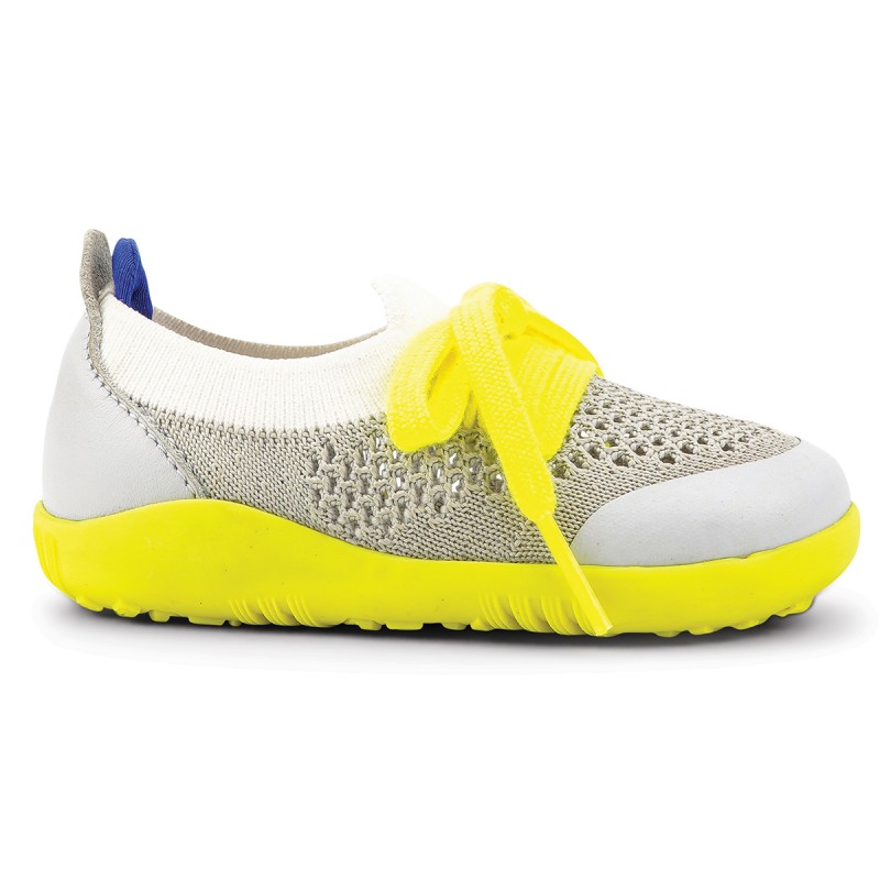 Bobux Bobux Step-up Play Knit gris blanc jaune