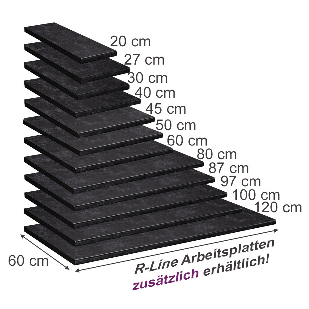 Vicco Küchenarbeitsplatte R-Line Anthrazit 50 cm