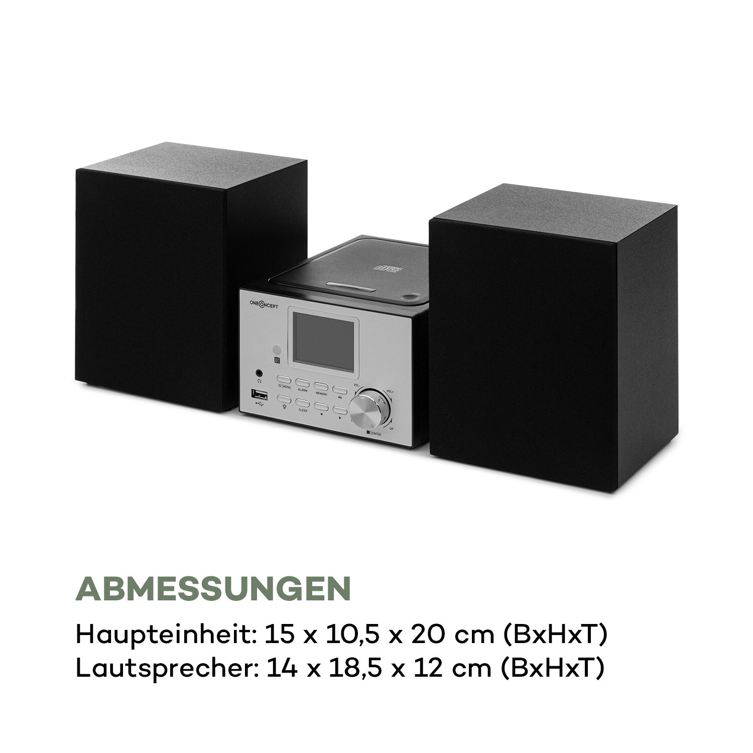 Streamo Stereoanlage mit Internetradio WLAN DAB+ UKW CD-Player BT silber Silber
