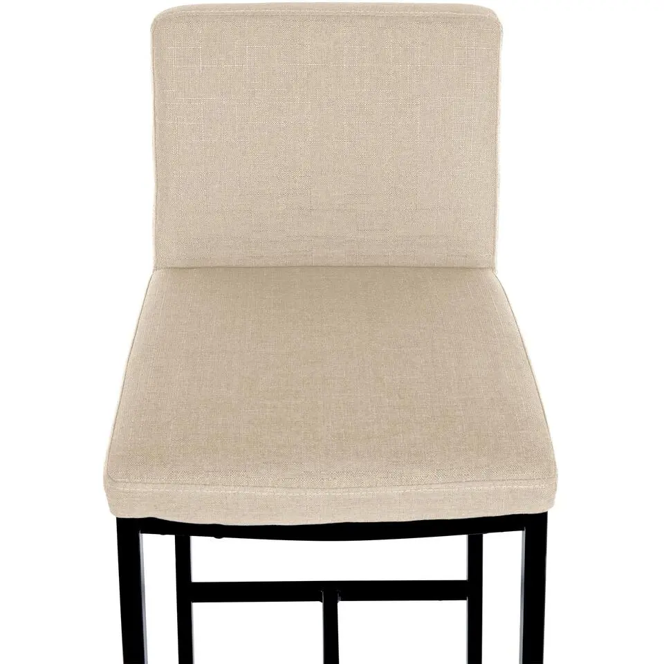 CLP Barkruk Freeport zwart Frame - Stof - creme