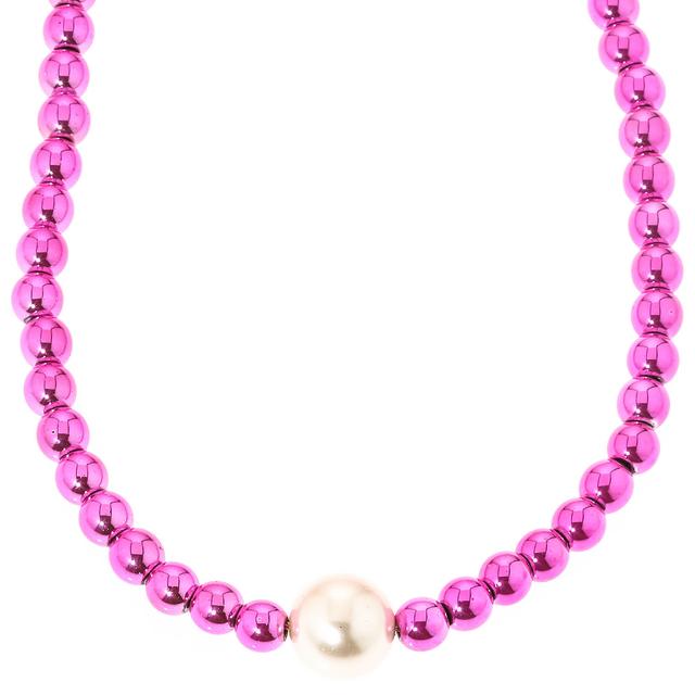 Glamour-Collier, Muschelkernperle, Magnet, ca. 50 cm