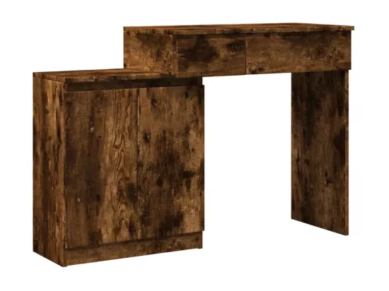 Coiffeuse avec LED chêne fumé 115x37x110,5 cm