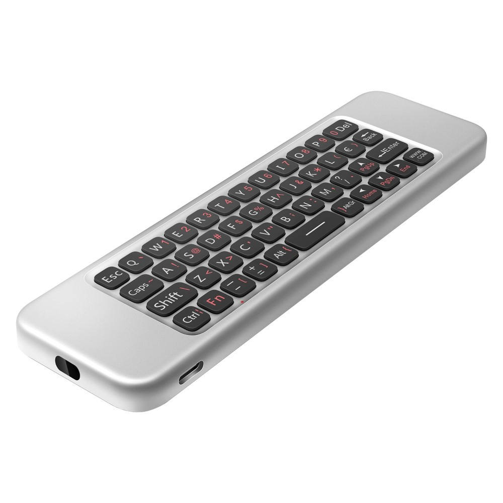 2.4Ghz Air Mouse Fernbedienung mit Keyboard und Sprachsteuerung für PC / Android TV Box / Smart TV / HTPC / Beamer / Mediaplayer - Schwarz / Grau