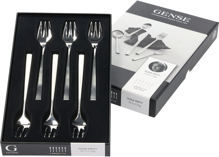 Gense Kagegaffel Fuga 15,5 cm 6 stk. Mat/Blank stål Mat/blank stål