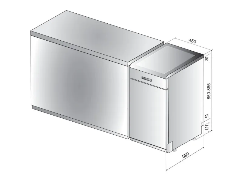 WHIRLPOOL WSFE2B19 - Opvaskemaskine - Hvid