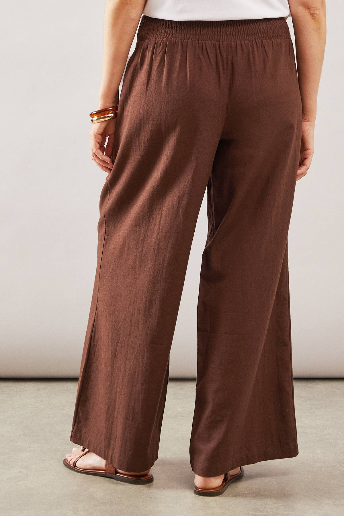 Wallis Pantalon À Poches En Mélange De Lin