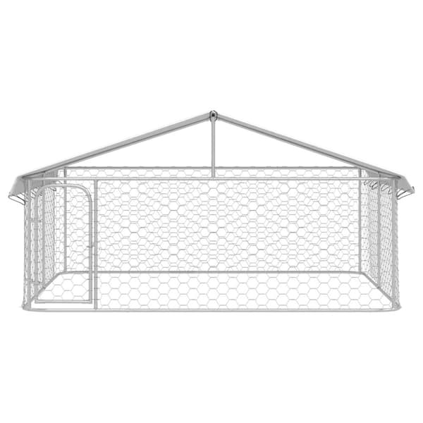 vidaXL Utendørs hundegård med tak 300x300x150 cm