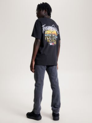 Camiseta com logo nas costas do horizonte de Nova York