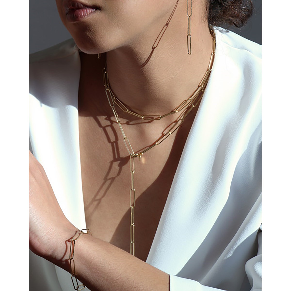 Sautoir maille XXL dorée à l'or fin 24K MAXI PURE