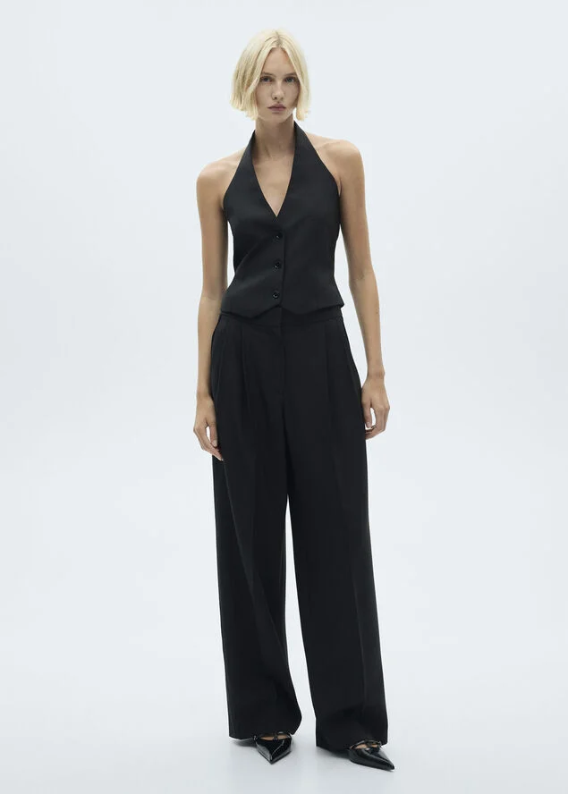 MANGO Halter suit waistcoat Black