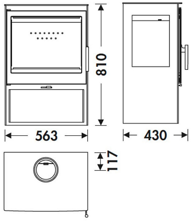 Poêle à bois en acier Panadero Onix 7.1kW 88m²