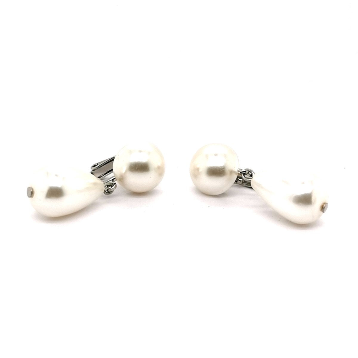 Boucles d'oreilles clips Brillaxis perle goutte