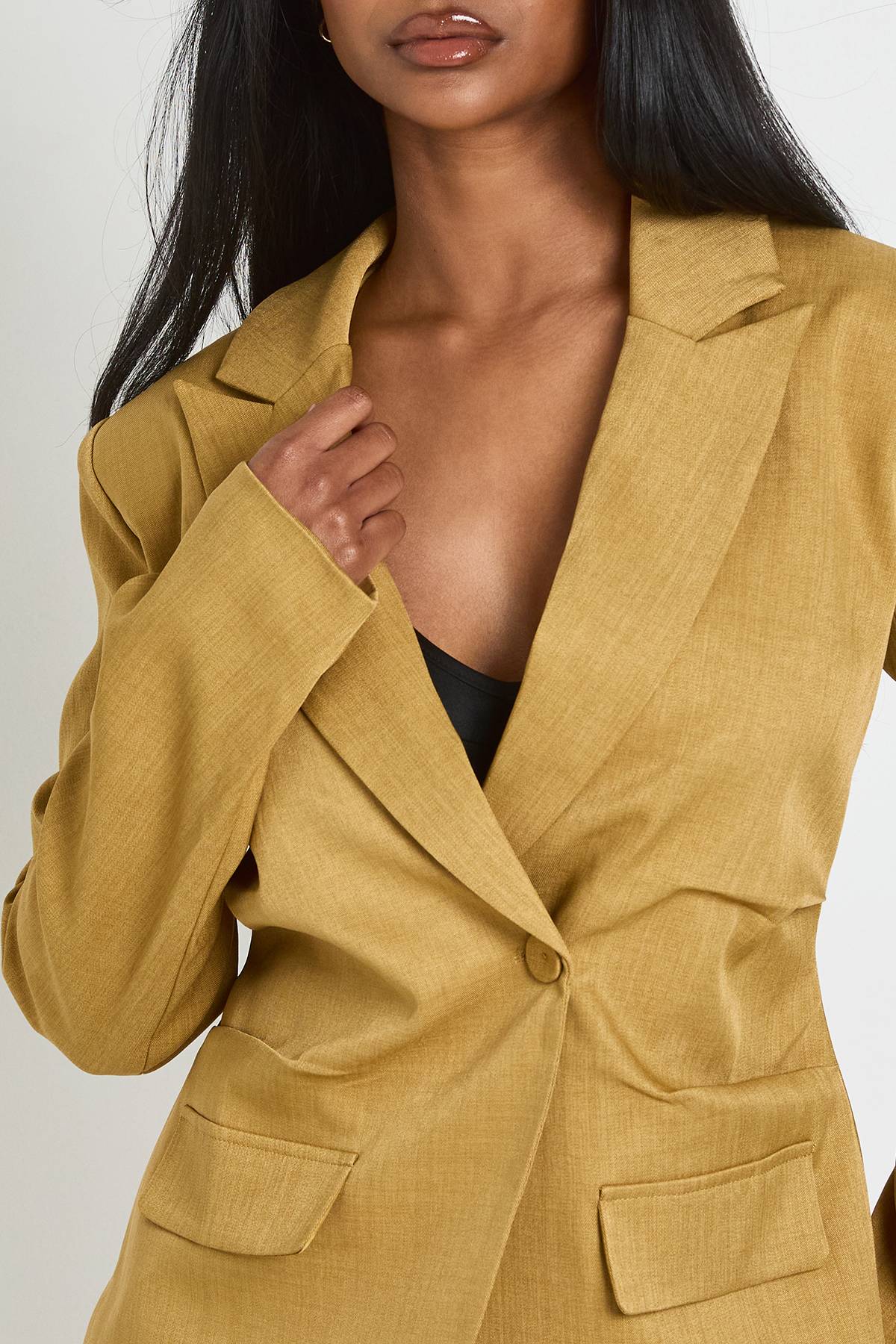 boohoo Blazer Taille Froncée Cintrée